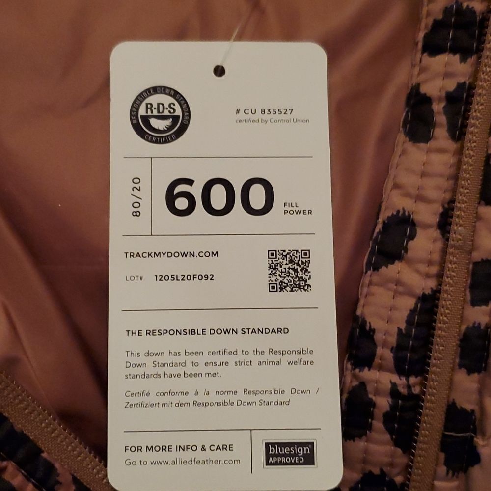Lands End Down Puffer Leopard Vest S NEW - Picture 7 of 8